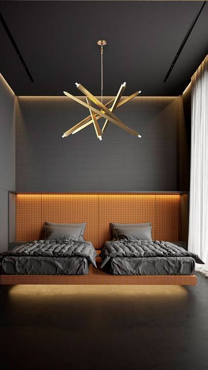 Люстра на штанге Milosh Tendence 793 12 ламп 0793CL-12GD