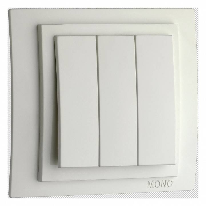 Выключатель трехклавишный без рамки Mono Electric Larissa 103-191922-114
