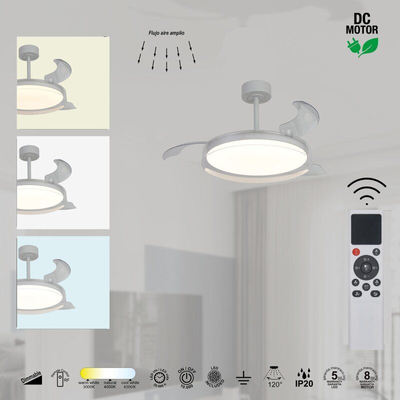 Светильник с вентилятором Mantra GLASS FAN 9527