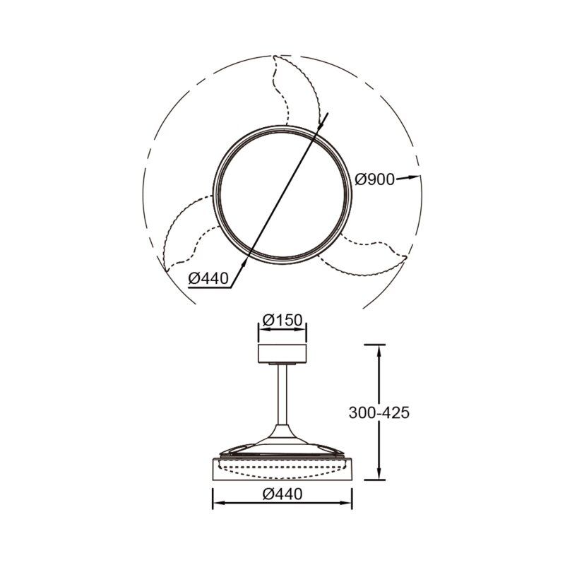 Светильник с вентилятором Mantra GLASS FAN 9527