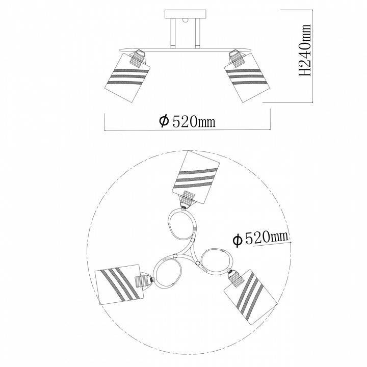 Потолочная люстра De City Олимпия 58 3x60 Вт E27 106010403