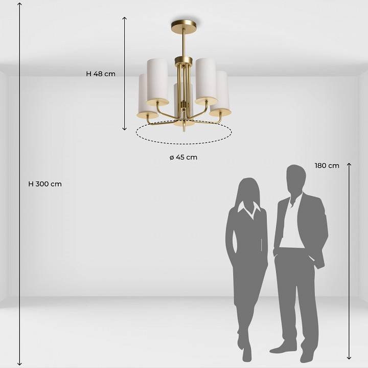 Люстра на штанге De City Каталина 5x40 Вт E14 361012005