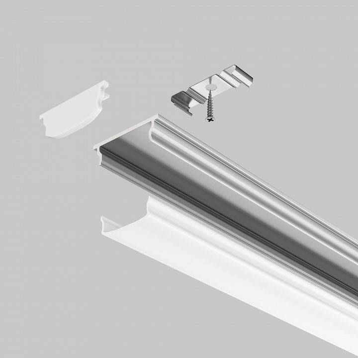 Профиль алюминиевый накладной Maytoni 2 м серебристый ALM-1806-S-2M