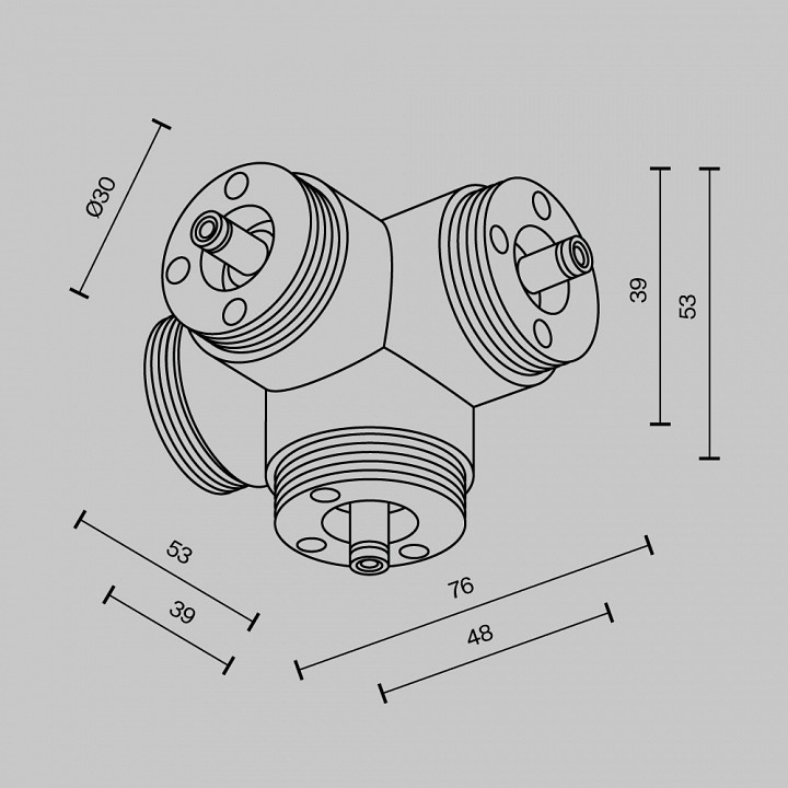 Соединитель угловой L-образный для треков накладных Maytoni  CA019L4C-B