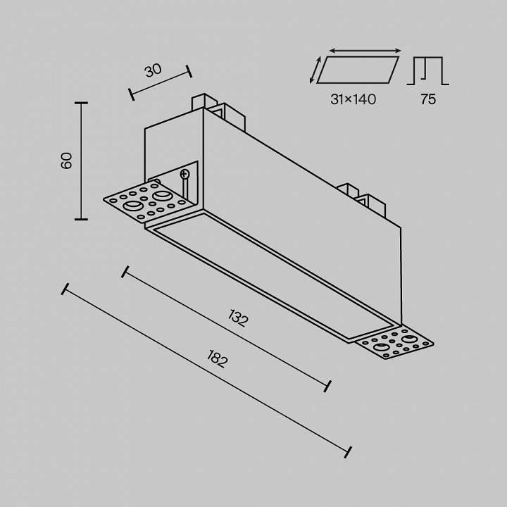 Встраиваемый светильник Maytoni Basis DL066-12W3-6K-TRS-W