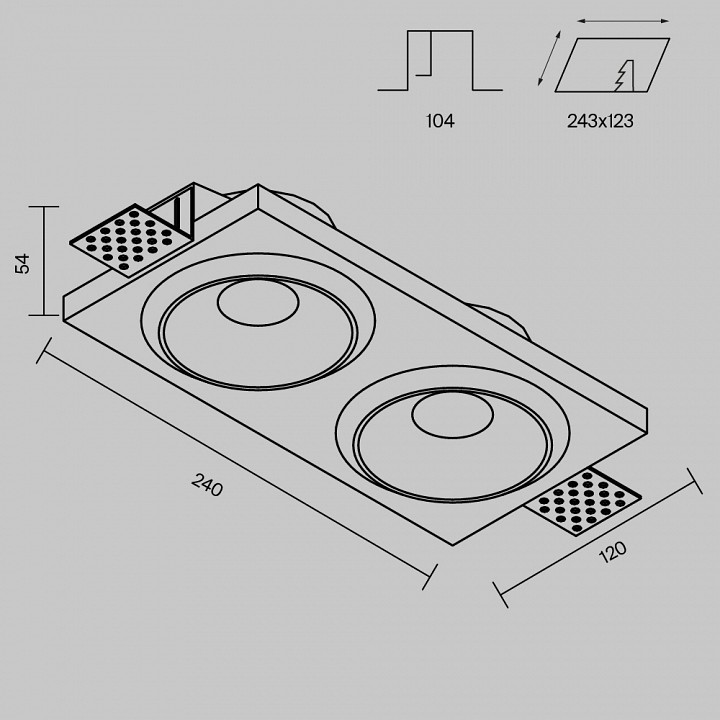 Встраиваемый светильник Maytoni Gyps Modern DL124-GU10-02-TRS-W