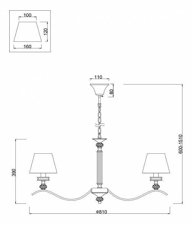 Подвесная люстра Freya Alessandra 8 ламп FR2016PL-08BZ