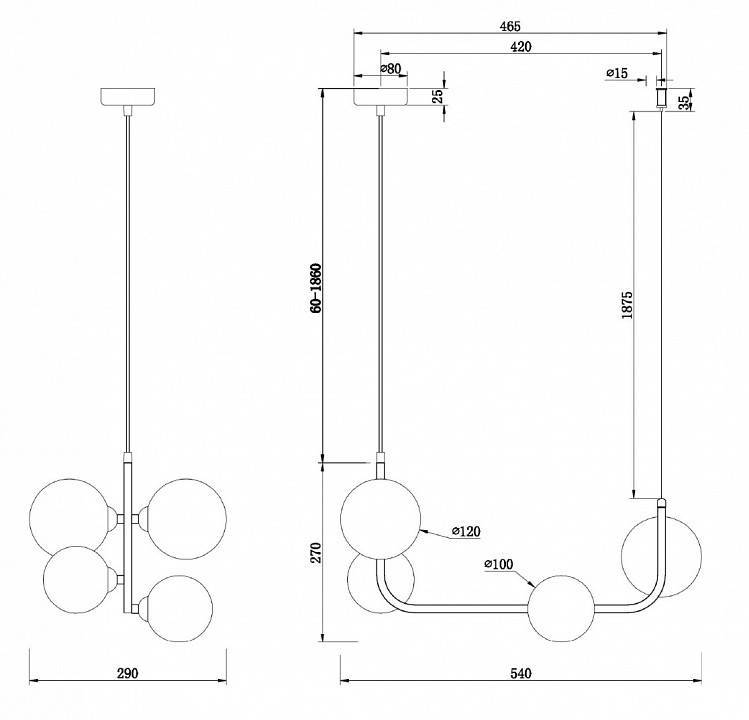 Подвесной светильник Freya Perlina FR4005PL-04B