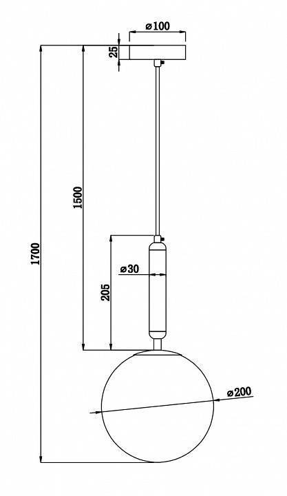 Подвесной светильник Freya Zelda 1 лампа FR5125PL-01BS