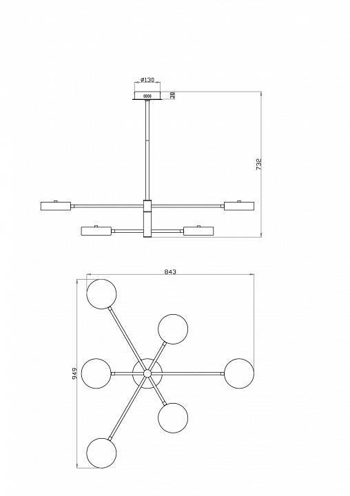 Люстра потолочная светодиодная Freya Tibo FR6048CL-L6GR