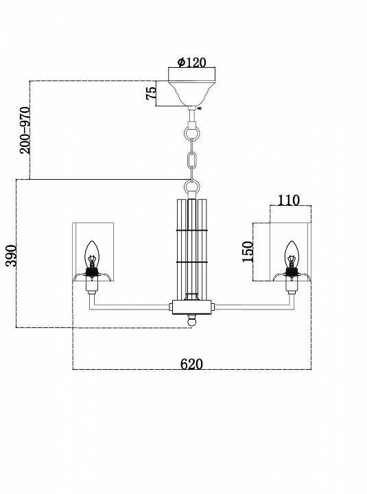 Подвесная люстра Maytoni Metropolitan 6 ламп H015PL-06G