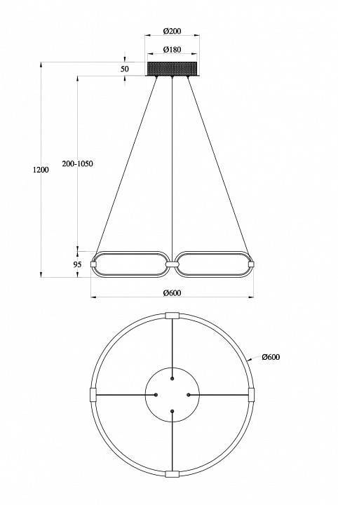 Подвесной светильник Maytoni Chain MOD017PL-L50MG