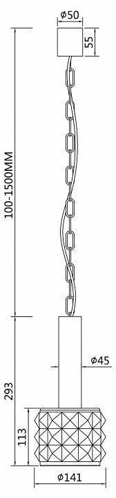 Подвесной светильник Maytoni Rock Me 1 лампа MOD027PL-01BS