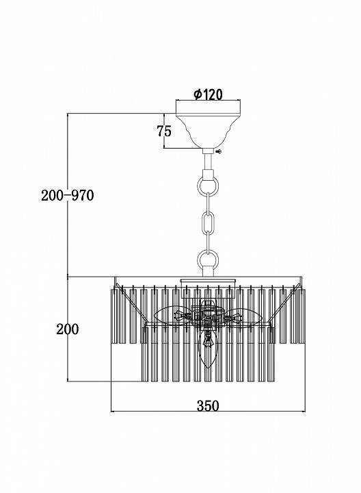 Подвесная люстра Maytoni Colonne 4 лампы Латунь MOD093PL-04BS
