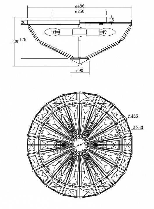 Накладной светильник Maytoni Facet MOD094CL-06G