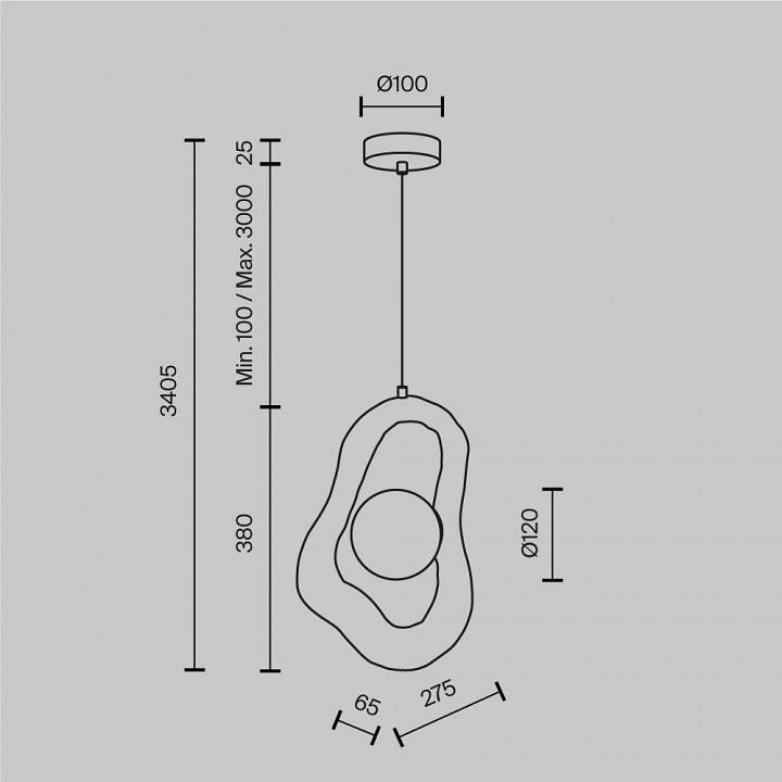 Подвесной светильник Maytoni Opus 1xE27 серый MOD380PL-01GR