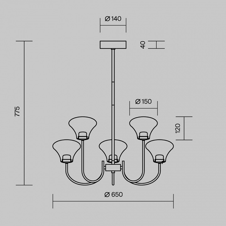 Люстра на штанге Maytoni Dynasty MOD402PL-L20BS3K