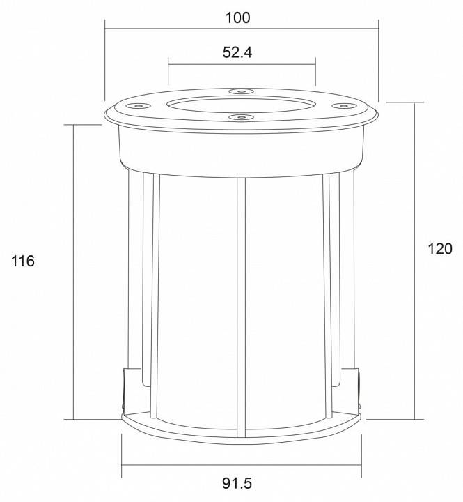 Светильник встраиваемый в грунт Maytoni Tubo O043DL-01S
