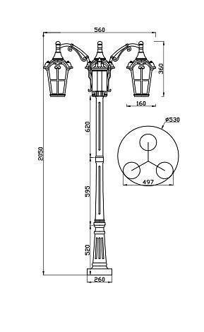 Уличный фонарный столб Maytoni Albion O413FL-03GB