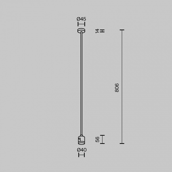 Основание на штанге Maytoni Accessories for tracks Flarity TRA159C-IPCL1-PT