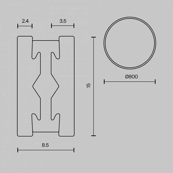 Трек накладной Maytoni Busbar trunkings Flarity TRX154-R-D800-B