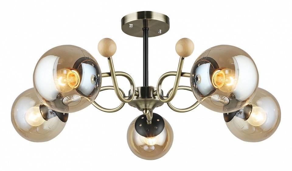 Люстра на штанге Reluce 02021 5 ламп 02021-0.3-05 AB+BK