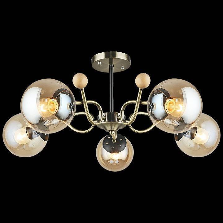 Люстра на штанге Reluce 02021 5 ламп 02021-0.3-05 AB+BK