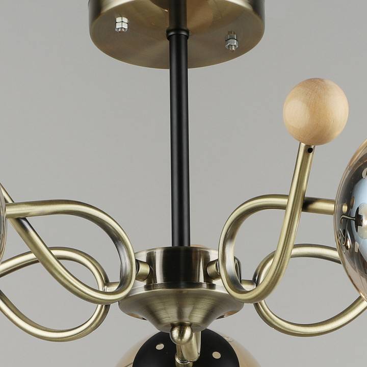 Люстра на штанге Reluce 02021 5 ламп 02021-0.3-05 AB+BK