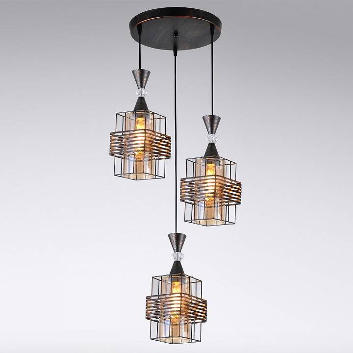 Подвесной светильник Reluce 03128 03128-0.9-03 BK+PATINA GOLD