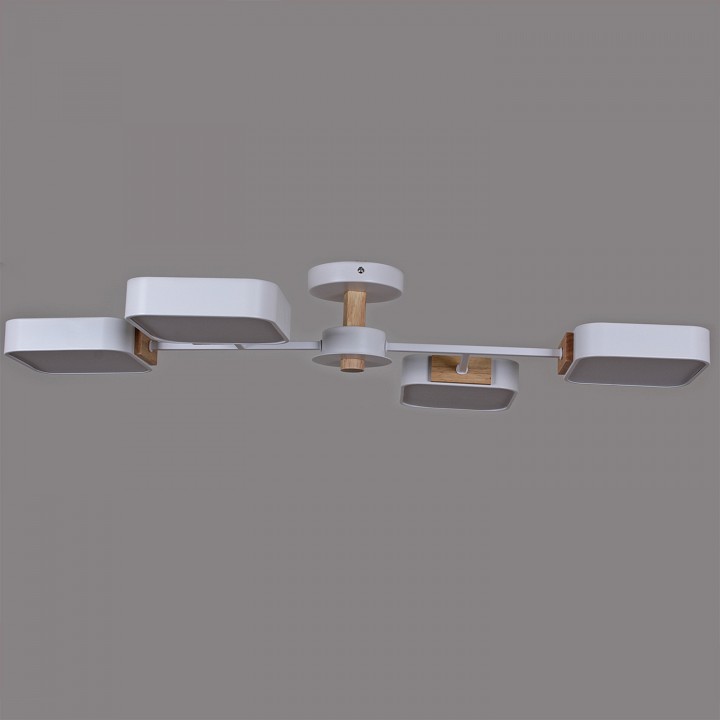 Люстра на штанге De Markt 03363-0.3-04 4 лампы белый дерево 03363-0.3-04 WH+WOOD