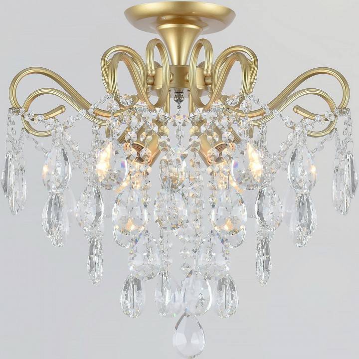 Люстра на штанге De Markt 04066-0.3-04 4xE27 матовое золото/хром 04066-0.3-04 MATT GOLD+CR