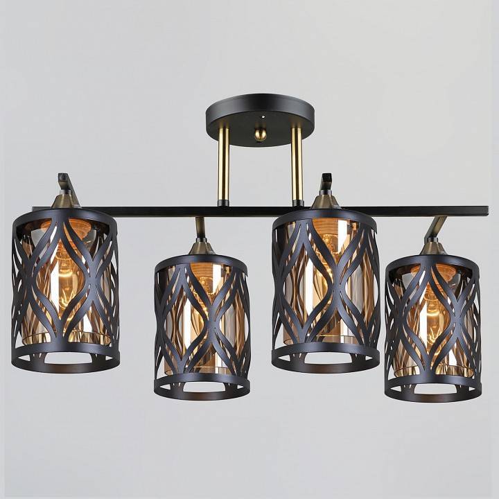 Потолочная люстра Reluce 05942 4 лампы Black Copper 05942-0.3-04 BK+COP