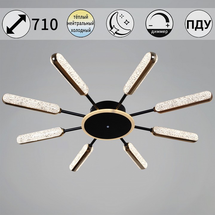 Потолочная люстра  08290-0.3-08 BK+GD