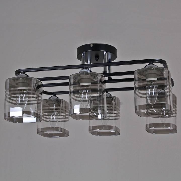 Потолочная люстра Reluce 70209 6 ламп 70209-0.3-06 BK+CR