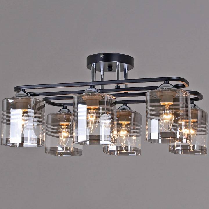 Потолочная люстра Reluce 70209 6 ламп 70209-0.3-06 BK+CR