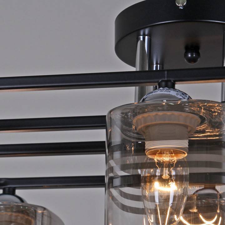 Потолочная люстра Reluce 70209 6 ламп 70209-0.3-06 BK+CR