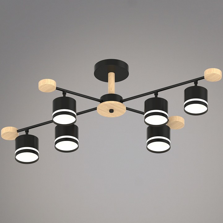 Люстра на штанге 78730-0.3-06 GX53 BK+WOOD