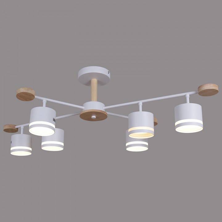 Люстра на штанге De Markt Сити 6xGX53 белый дерево 78730-0.3-06 GX53 WH+WOOD