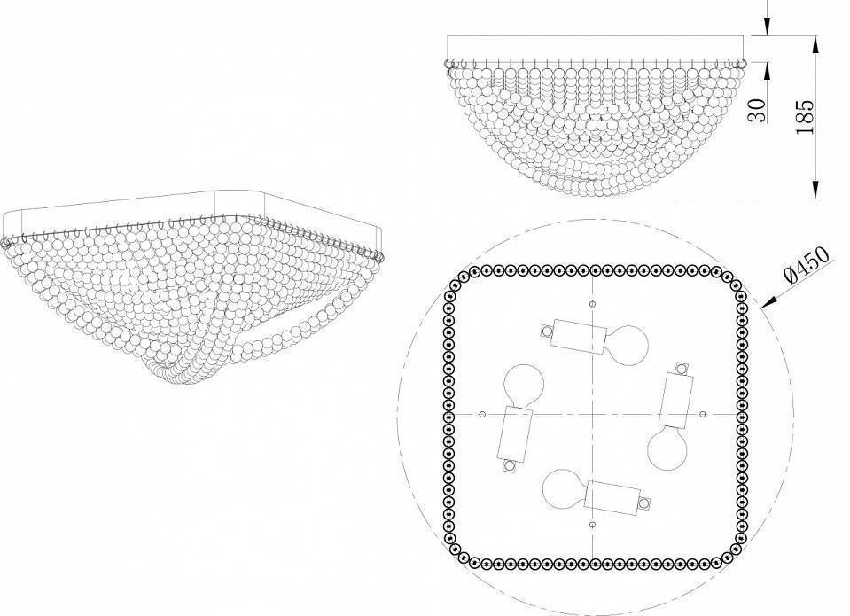 Потолочная люстра Stilfort Marelli 4 лампы 2169/09/04C