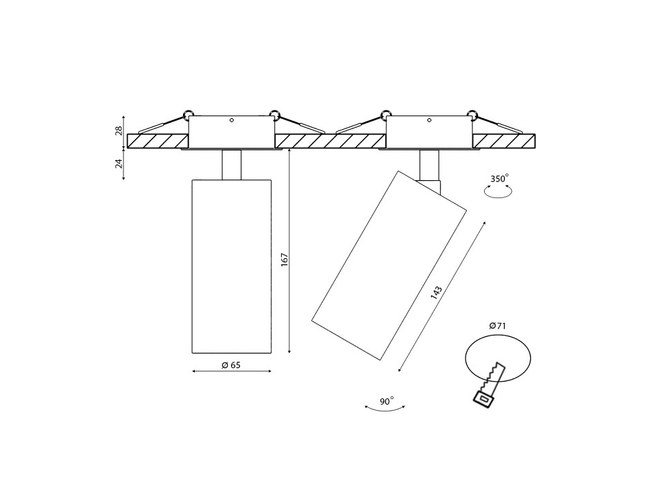 Крепление для встраивания светильника SWG PRO Villy VL-M4-WH