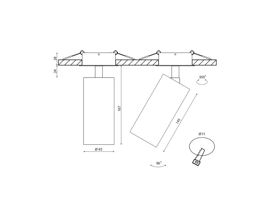 Крепление для встраивания светильника SWG PRO Villy VL-M4-BL