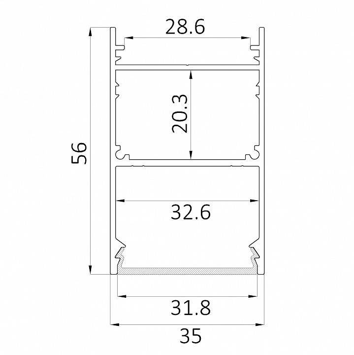 Светильник светодиодный накладной Dekraft 6063 LINE 3556 18 Вт 4000 К 600 мм серебро 0412614
