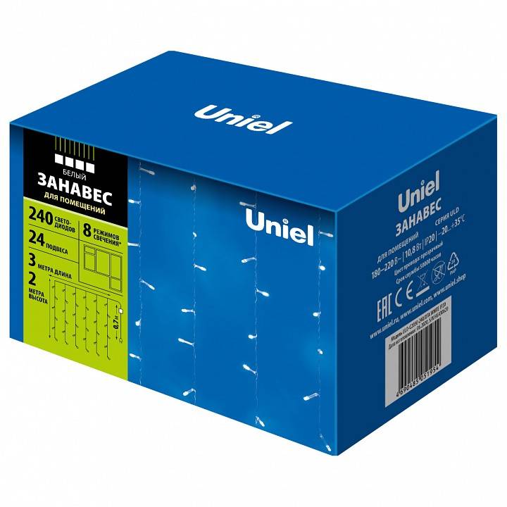 Гирлянда-занавес Uniel ULD-S1515-160/DTA WARM WHITE IP20 6739