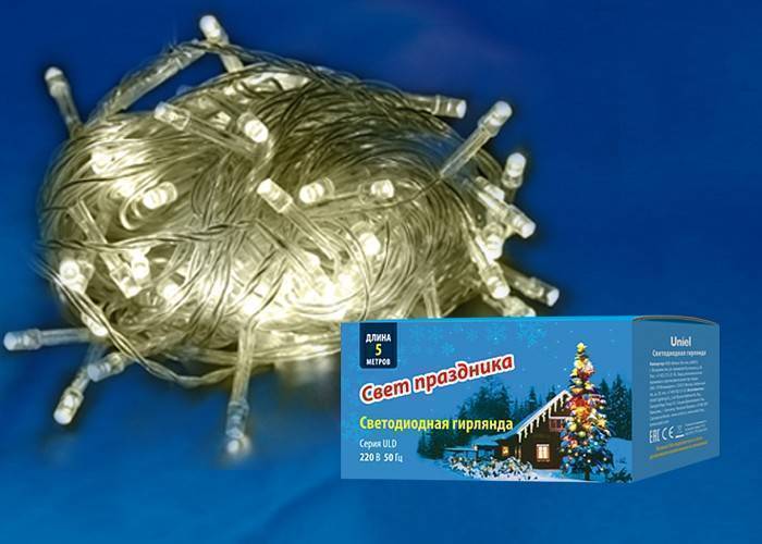 Гирлянда Нить Uniel ULD-S0500 5 м 50 LED IP20 теплый белый UL-00005256