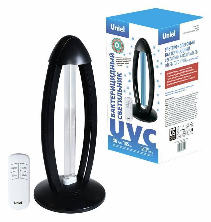 Светильник бактерицидный Uniel UGL-T02B-36W/UVCO/RC черный UL-00007266