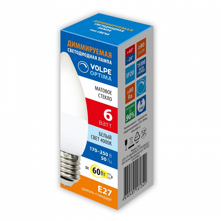 Лампа светодиодная Volpe OPTIMA DIM E27 6Вт 4000K UL-00009222