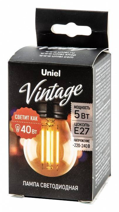Лампа светодиодная Uniel VINTAGE E27 5 Вт 2250 K UL-00010552