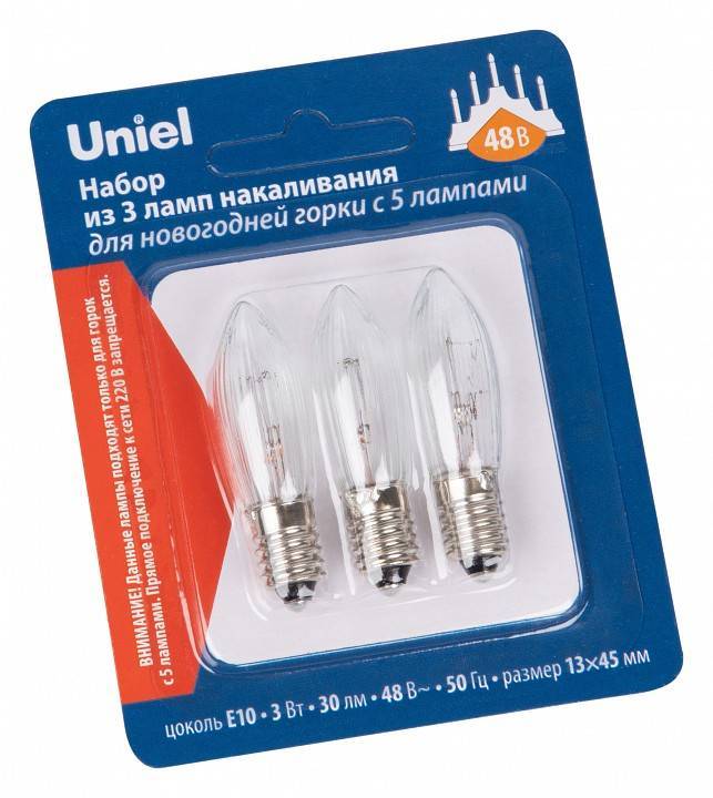 Набор из 3 ламп накаливания Uniel IL-CT13 UL-00010986