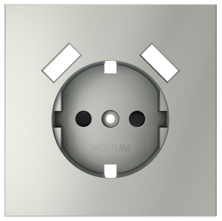 Накладка для розетки с заземлением и со шторками и 2хUSB type A Voltum S70 VLS000905