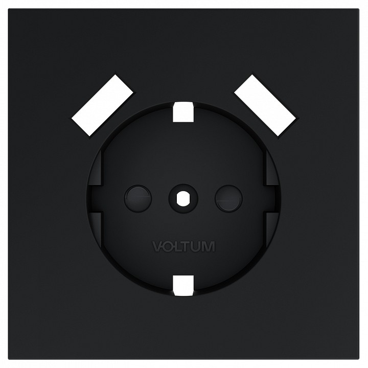 Накладка для розетки с заземлением и со шторками и 2хUSB type A Voltum S70 VLS000907